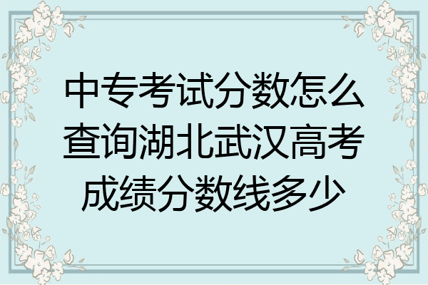 中专考试分数怎么查询湖北武汉高考成绩分数线多少