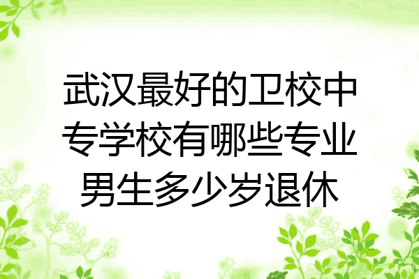 武汉最好的卫校中专学校有哪些专业男生多少岁退休