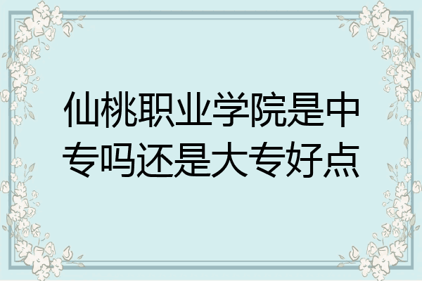 仙桃职业学院是中专吗还是大专好点