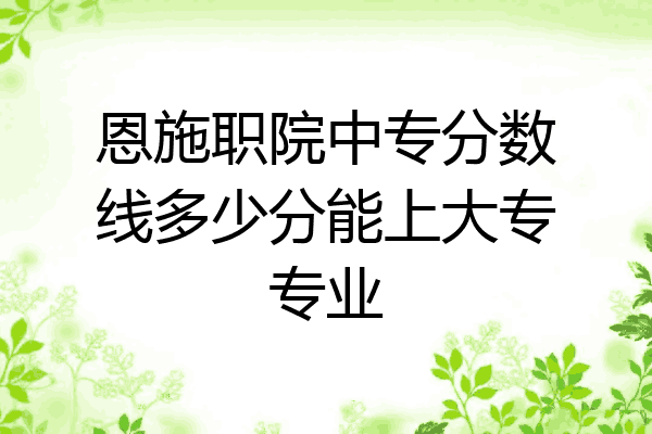 恩施职院中专分数线多少分能上大专专业