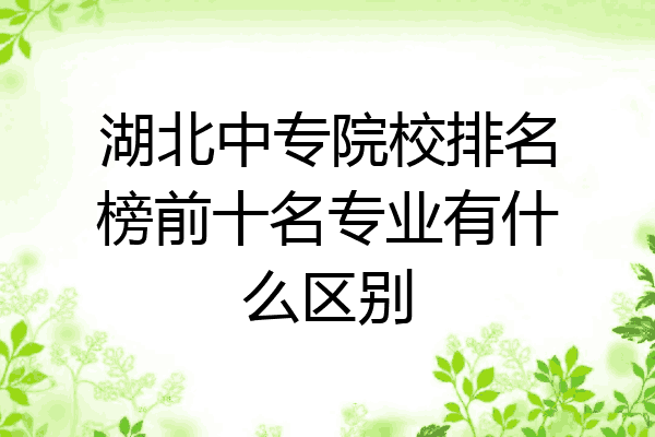 湖北中专院校排名榜前十名专业有什么区别
