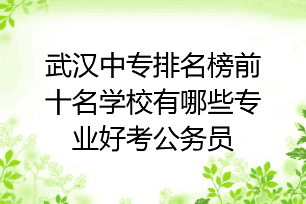 武汉中专排名榜前十名学校有哪些专业好考公务员