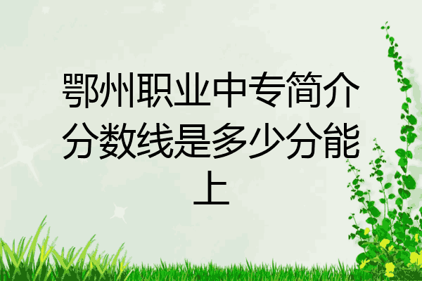 鄂州职业中专简介分数线是多少分能上