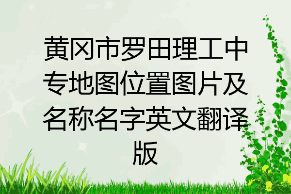 黄冈市罗田理工中专地图位置图片及名称名字英文翻译版