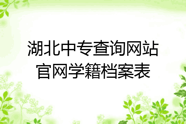 湖北中专查询网站官网学籍档案表