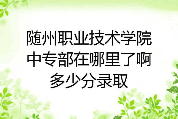 随州职业技术学院中专部在哪里了啊多少分录取
