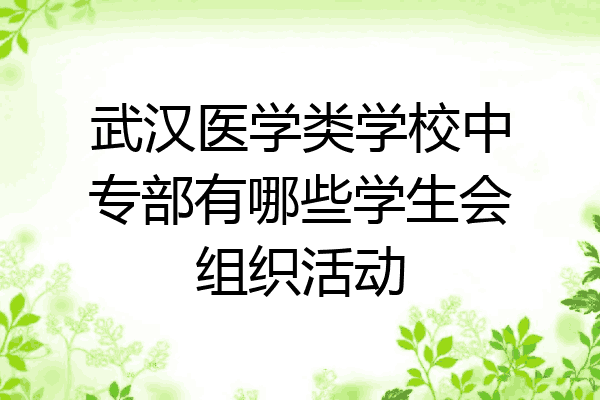 武汉医学类学校中专部有哪些学生会组织活动