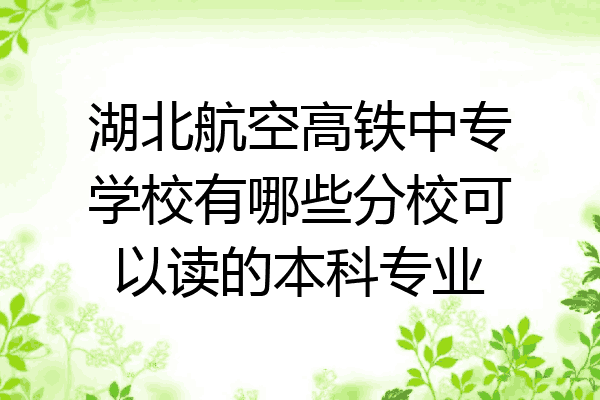 湖北航空高铁中专学校有哪些分校可以读的本科专业