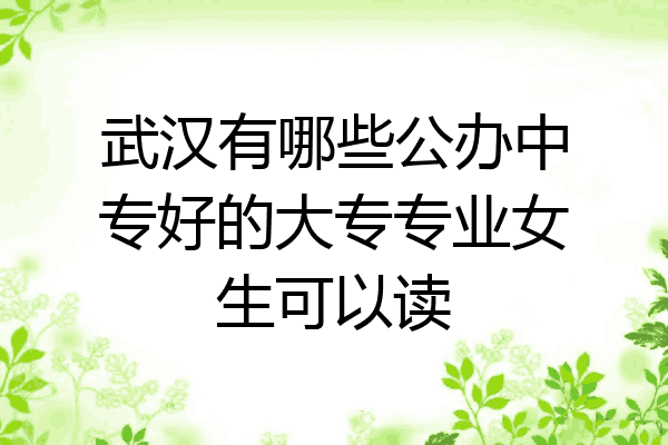 武汉有哪些公办中专好的大专专业女生可以读