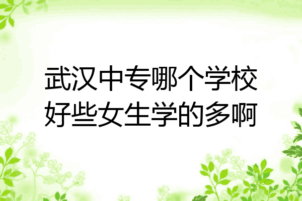 武汉中专哪个学校好些女生学的多啊