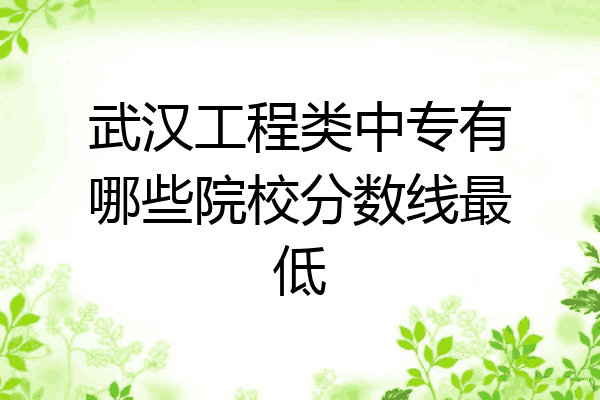 武汉工程类中专有哪些院校分数线最低