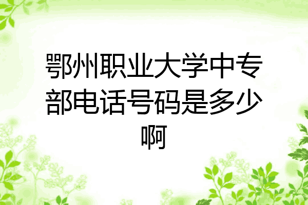 鄂州职业大学中专部电话号码是多少啊