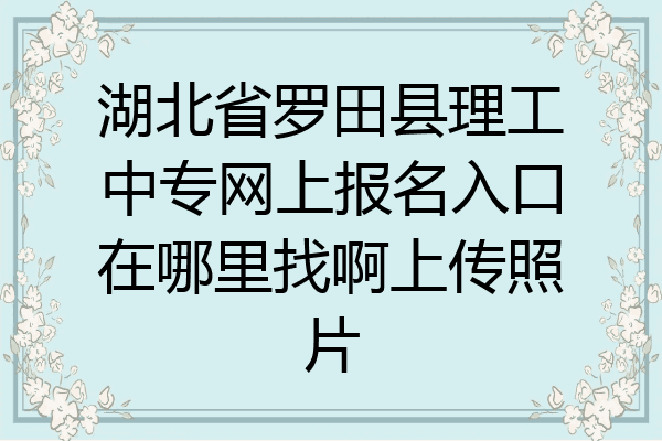 湖北省罗田县理工中专网上报名入口在哪里找啊上传照片
