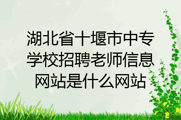 湖北省十堰市中专学校招聘老师信息网站是什么网站