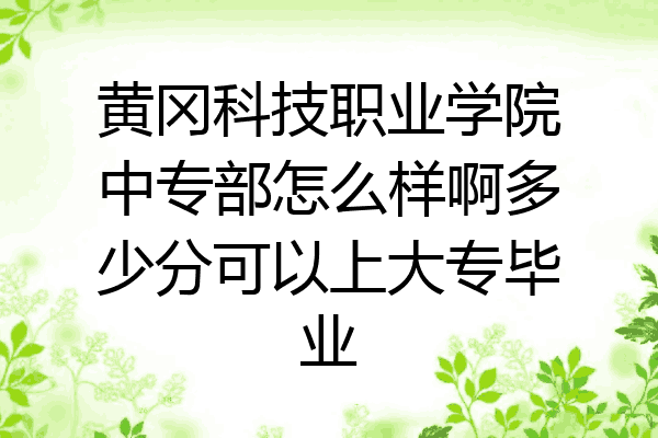 黄冈科技职业学院中专部怎么样啊多少分可以上大专毕业