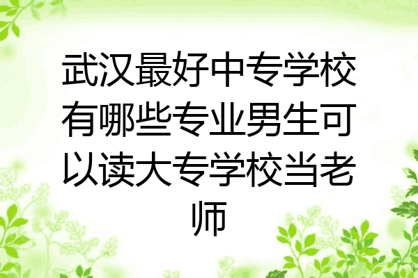 武汉最好中专学校有哪些专业男生可以读大专学校当老师