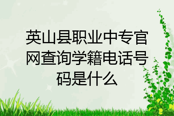 英山县职业中专官网查询学籍电话号码是什么