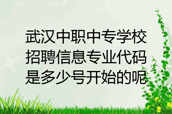 武汉中职中专学校招聘信息专业代码是多少号开始的呢
