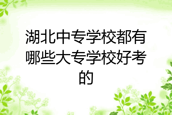 湖北中专学校都有哪些大专学校好考的