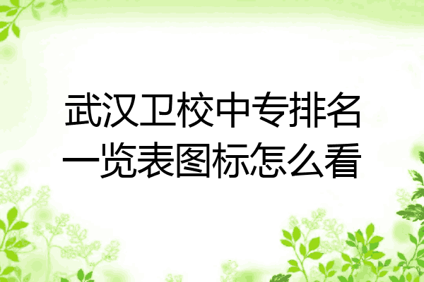 武汉卫校中专排名一览表图标怎么看