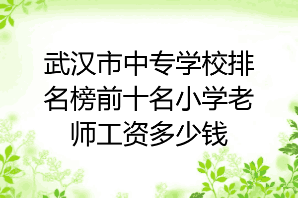 武汉市中专学校排名榜前十名小学老师工资多少钱