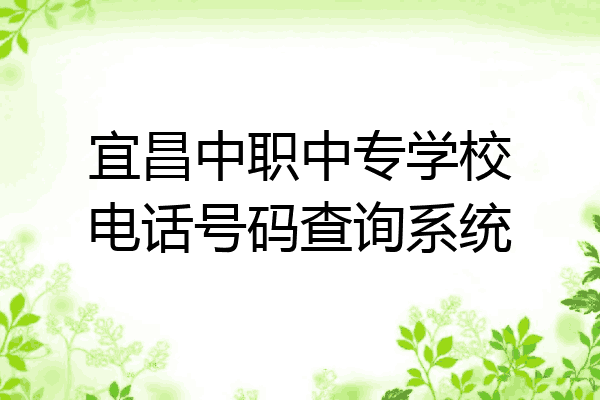 宜昌中职中专学校电话号码查询系统