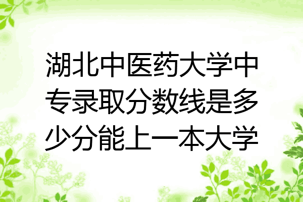 湖北中医药大学中专录取分数线是多少分能上一本大学