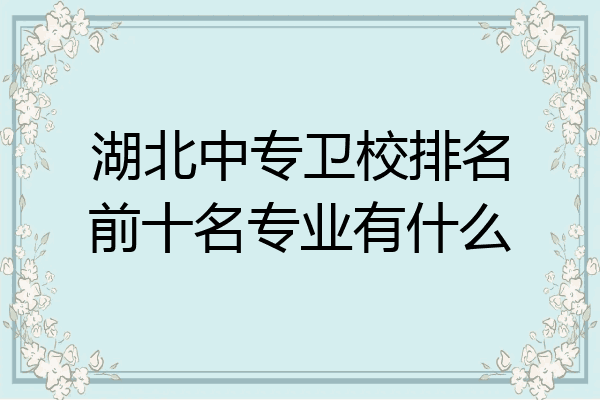 湖北中专卫校排名前十名专业有什么