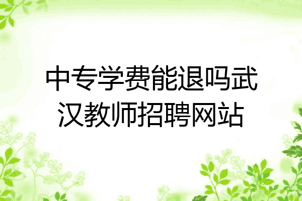 中专学费能退吗武汉教师招聘网站