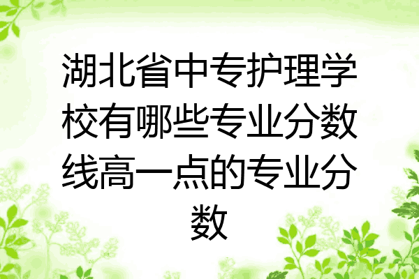 湖北省中专护理学校有哪些专业分数线高一点的专业分数