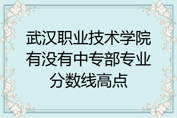 武汉职业技术学院有没有中专部专业分数线高点