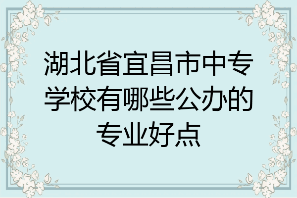 湖北省宜昌市中专学校有哪些公办的专业好点