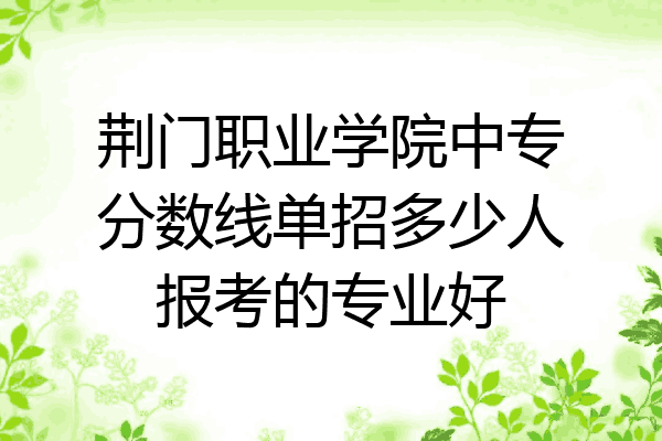 荆门职业学院中专分数线单招多少人报考的专业好