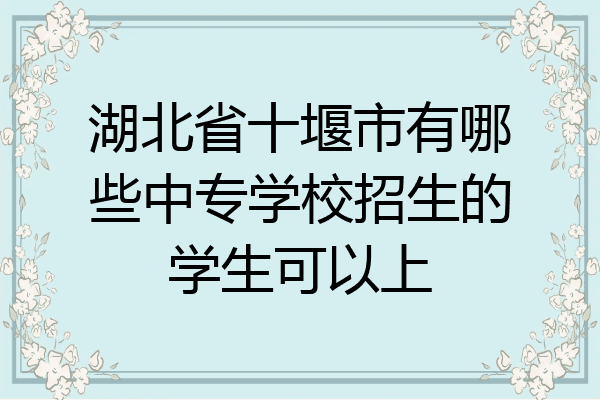 湖北省十堰市有哪些中专学校招生的学生可以上