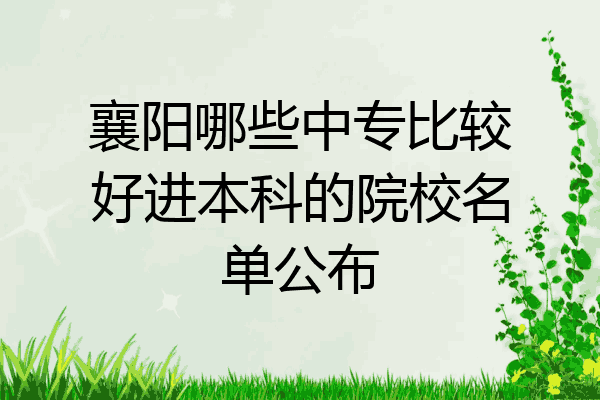 襄阳哪些中专比较好进本科的院校名单公布