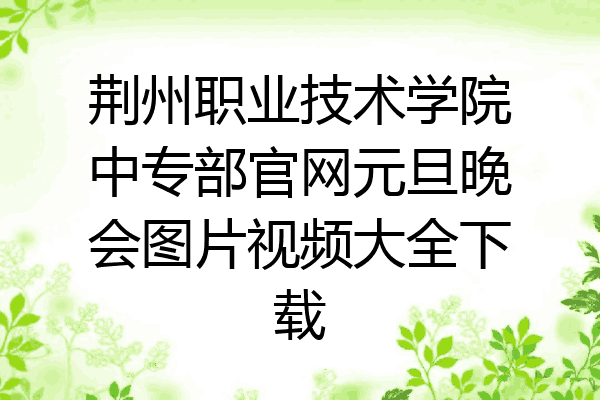 荆州职业技术学院中专部官网元旦晚会图片视频大全下载