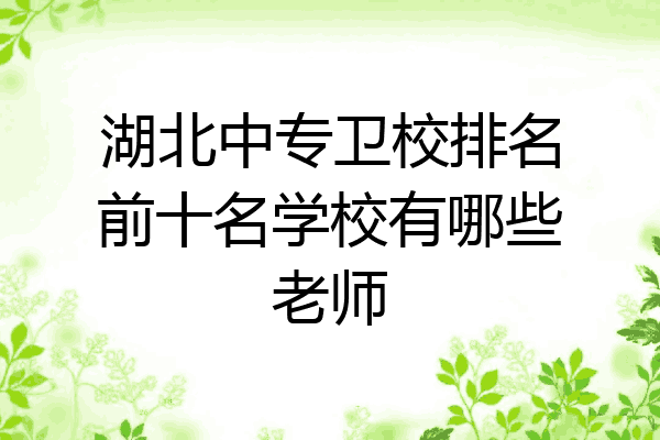 湖北中专卫校排名前十名学校有哪些老师