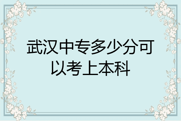 武汉中专多少分可以考上本科