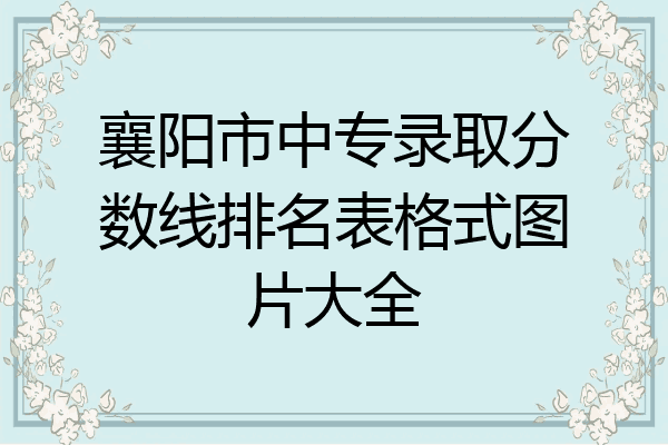 襄阳市中专录取分数线排名表格式图片大全