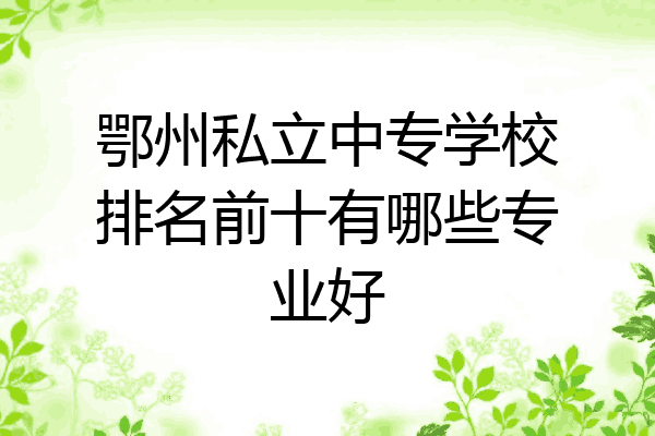 鄂州私立中专学校排名前十有哪些专业好