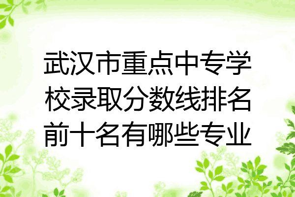 武汉市重点中专学校录取分数线排名前十名有哪些专业
