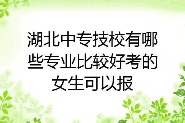 湖北中专技校有哪些专业比较好考的女生可以报