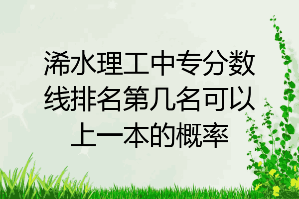 浠水理工中专分数线排名第几名可以上一本的概率