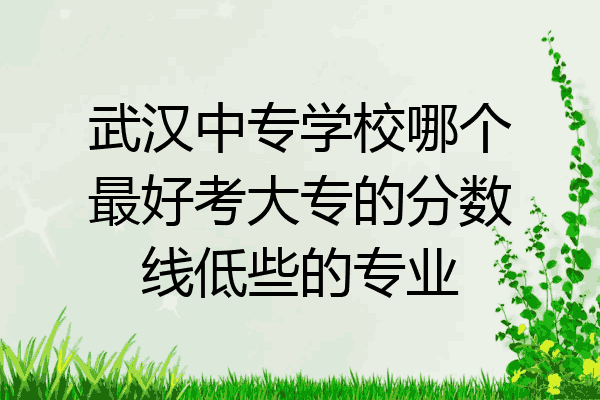 武汉中专学校哪个最好考大专的分数线低些的专业