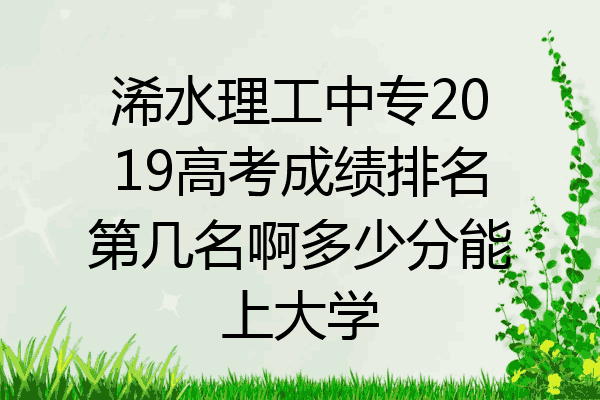 浠水理工中专2019高考成绩排名第几名啊多少分能上大学