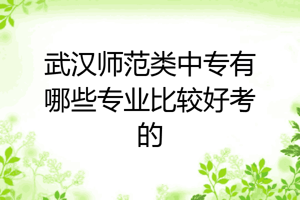 武汉师范类中专有哪些专业比较好考的