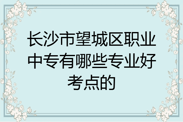长沙市望城区职业中专有哪些专业好考点的