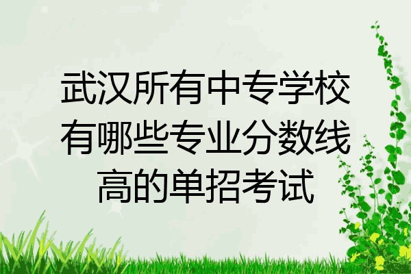 武汉所有中专学校有哪些专业分数线高的单招考试
