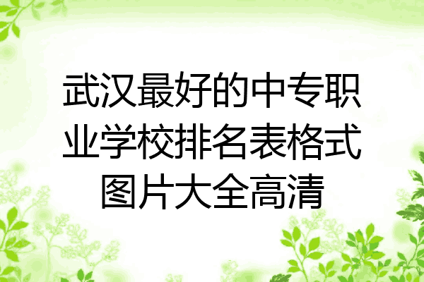 武汉最好的中专职业学校排名表格式图片大全高清