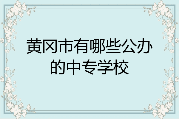 黄冈市有哪些公办的中专学校